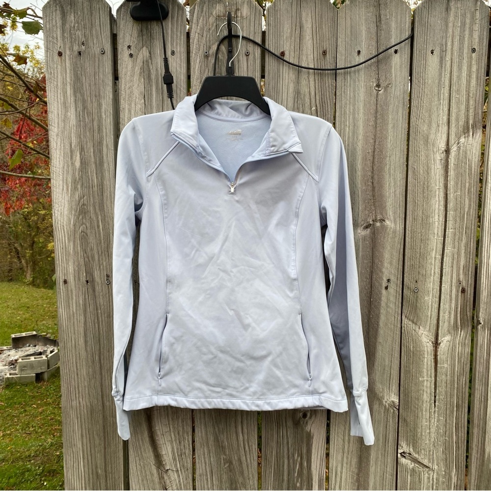 Avia Womens‎ Light Blue Quarter Zip Long Sleeve Athletic Workout Top Size S